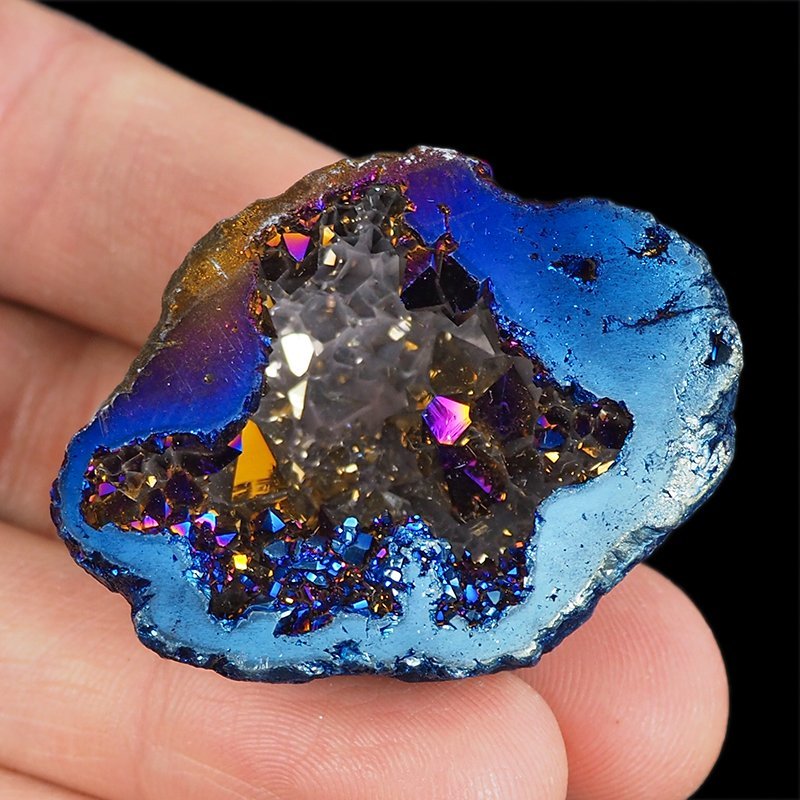 KRYSZTAŁ GÓRSKI - BLUE AURA - GEODA - 44 mm