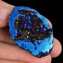 KRYSZTAŁ GÓRSKI - BLUE AURA - GEODA - 47 mm