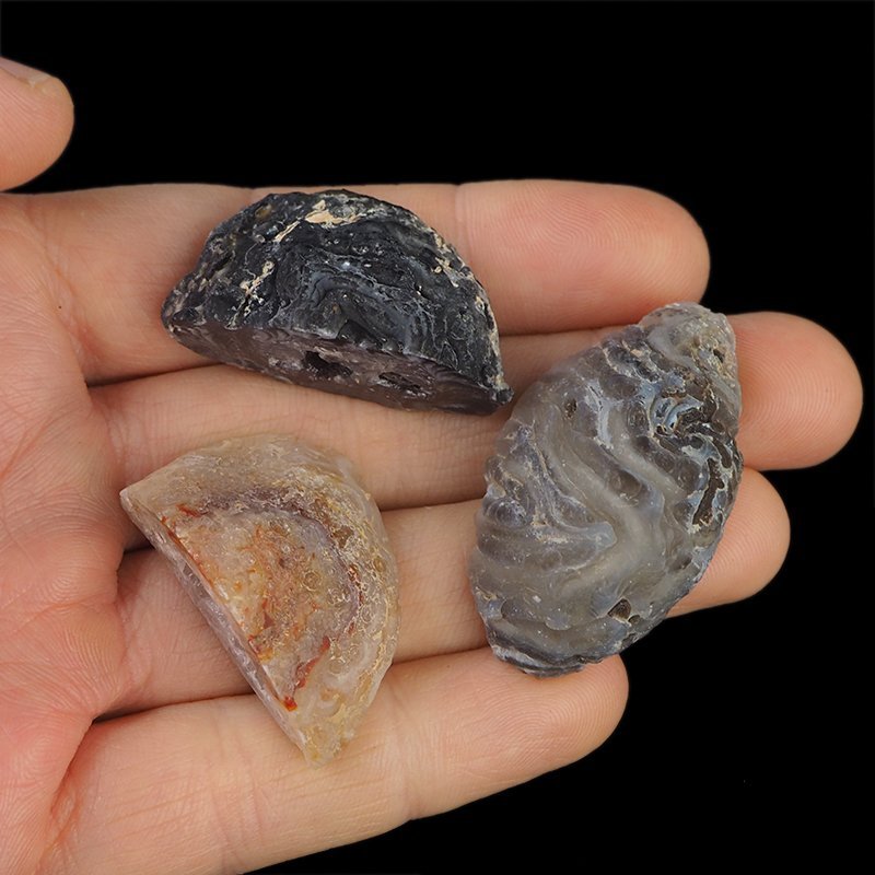 AGAT - ZESTAW TRZECH GEODEK - 35-43 mm  - BRAZYLIA