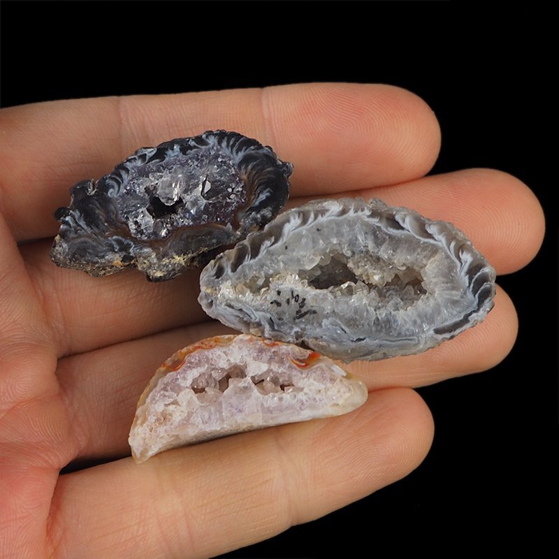 AGAT - ZESTAW TRZECH GEODEK - 35-43 mm  - BRAZYLIA