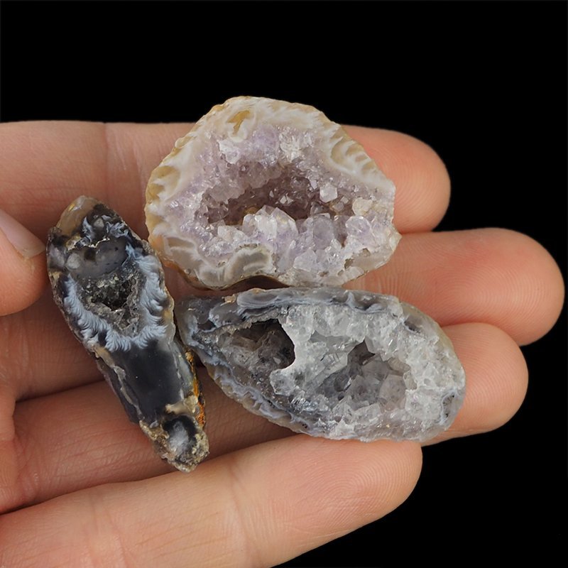 AGAT - ZESTAW TRZECH GEODEK - 35-40 mm  - BRAZYLIA