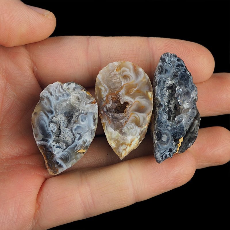 AGAT - ZESTAW TRZECH GEODEK - 35-41 mm  - BRAZYLIA