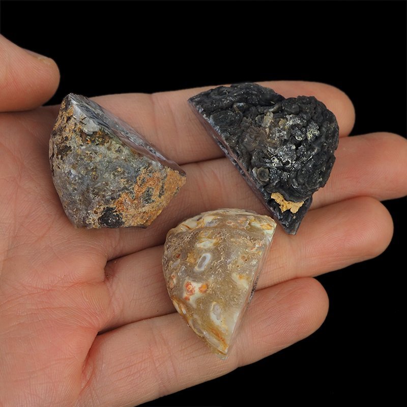 AGAT - ZESTAW TRZECH GEODEK - 35-41 mm  - BRAZYLIA