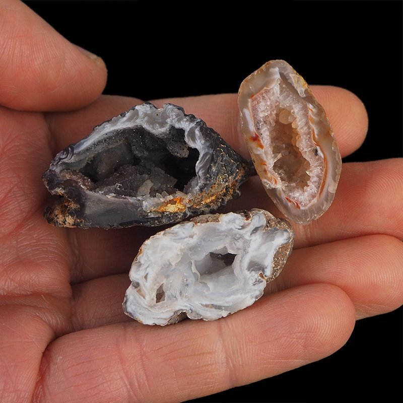 AGAT - ZESTAW TRZECH GEODEK - 33-41 mm  - BRAZYLIA