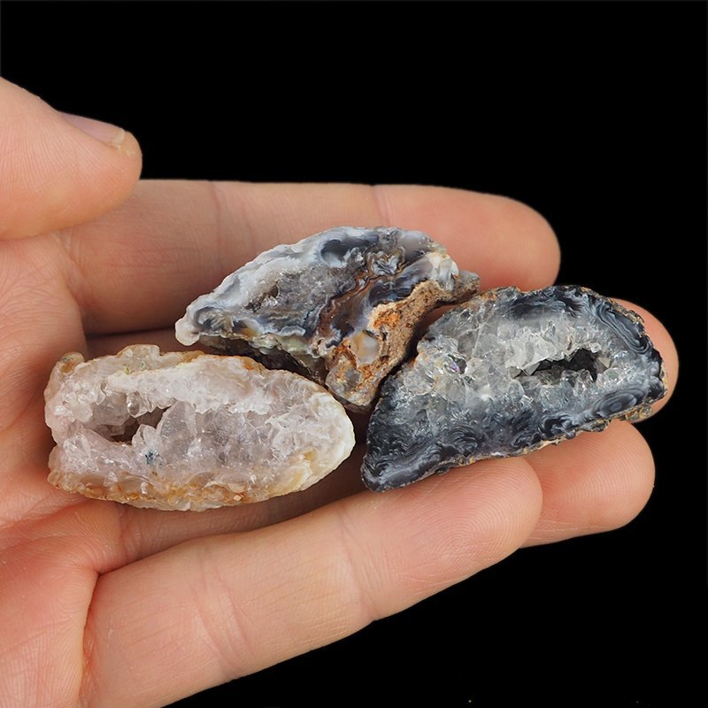 AGAT - ZESTAW TRZECH GEODEK - 36-42 mm  - BRAZYLIA