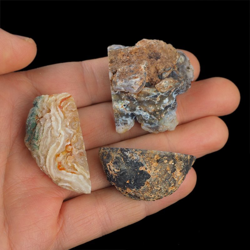 AGAT - ZESTAW TRZECH GEODEK - 36-42 mm  - BRAZYLIA