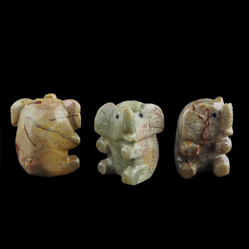 SŁOŃ - STEATYT - RĘCZNE WYKONANIE - 32-35 mm