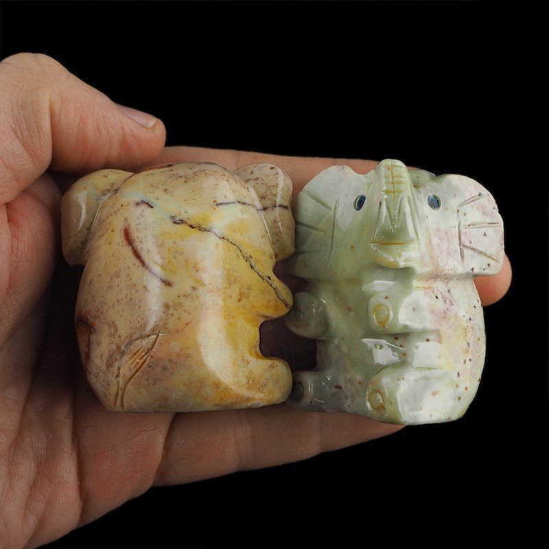 SŁOŃ - STEATYT - RĘCZNE WYKONANIE - 32-35 mm