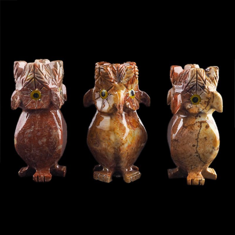 SOWA - STEATYT - RĘCZNE WYKONANIE - 50-56 mm