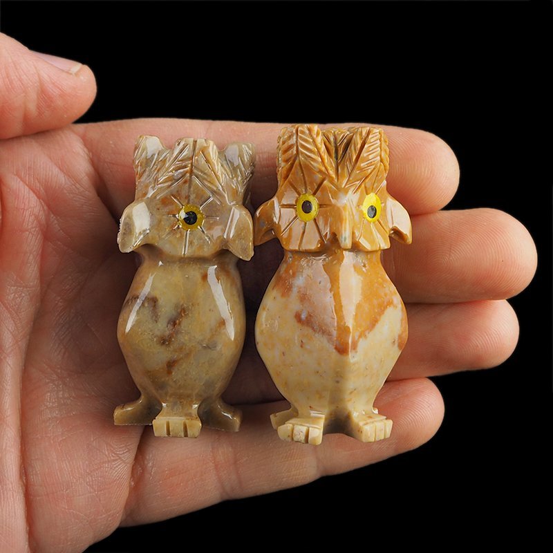 SOWA Tetracephalous - STEATYT - RĘCZNE WYKONANIE - 50-56 mm