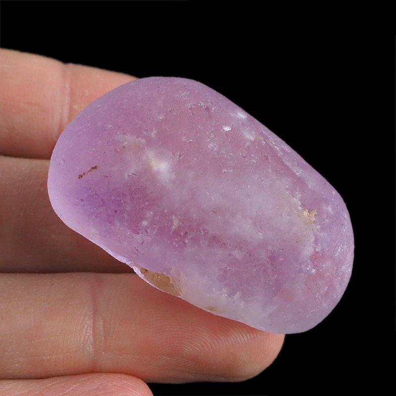 AMETYST - MATOWY OTOCZAK Z JEDNOSTRONNYM POLEREM - 43 mm