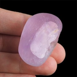 AMETYST - MATOWY OTOCZAK Z JEDNOSTRONNYM POLEREM - 43 mm