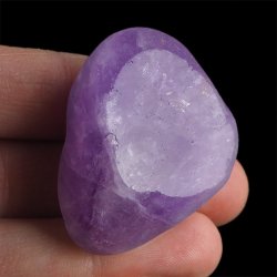 AMETYST - MATOWY OTOCZAK Z JEDNOSTRONNYM POLEREM - 43 mm