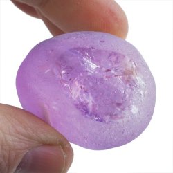 AMETYST - MATOWY OTOCZAK Z JEDNOSTRONNYM POLEREM - 39 mm