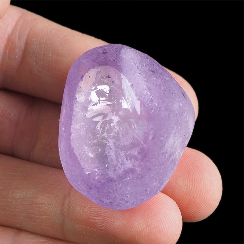 AMETYST - MATOWY OTOCZAK Z JEDNOSTRONNYM POLEREM - 39 mm