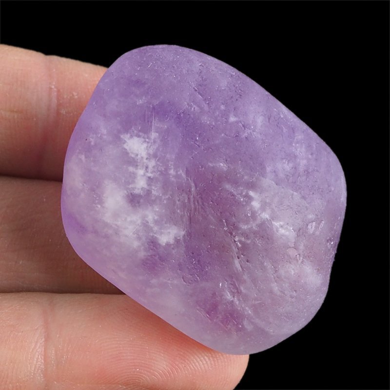 AMETYST - MATOWY OTOCZAK Z JEDNOSTRONNYM POLEREM - 40 mm