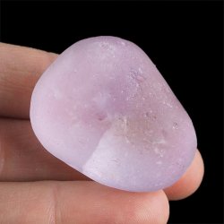 AMETYST - MATOWY OTOCZAK Z JEDNOSTRONNYM POLEREM - 40 mm