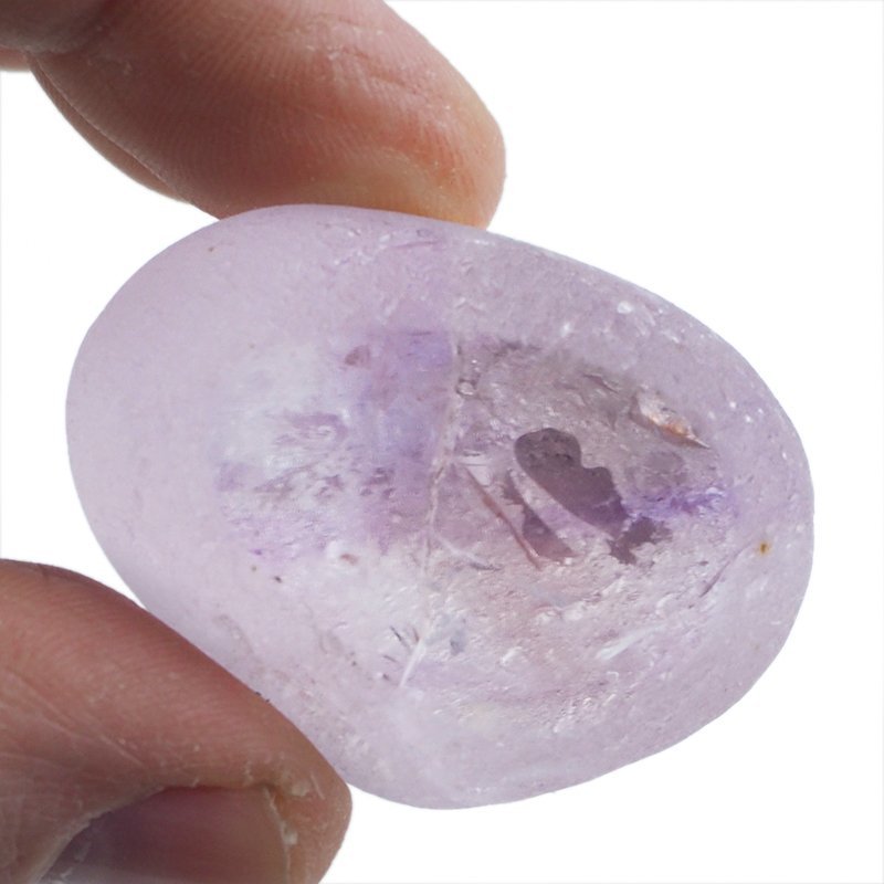 AMETYST - MATOWY OTOCZAK Z JEDNOSTRONNYM POLEREM - 40 mm