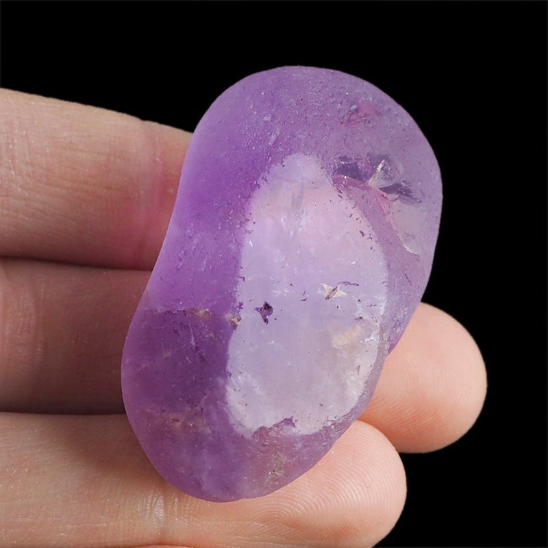 AMETYST - MATOWY OTOCZAK Z JEDNOSTRONNYM POLEREM - 48 mm