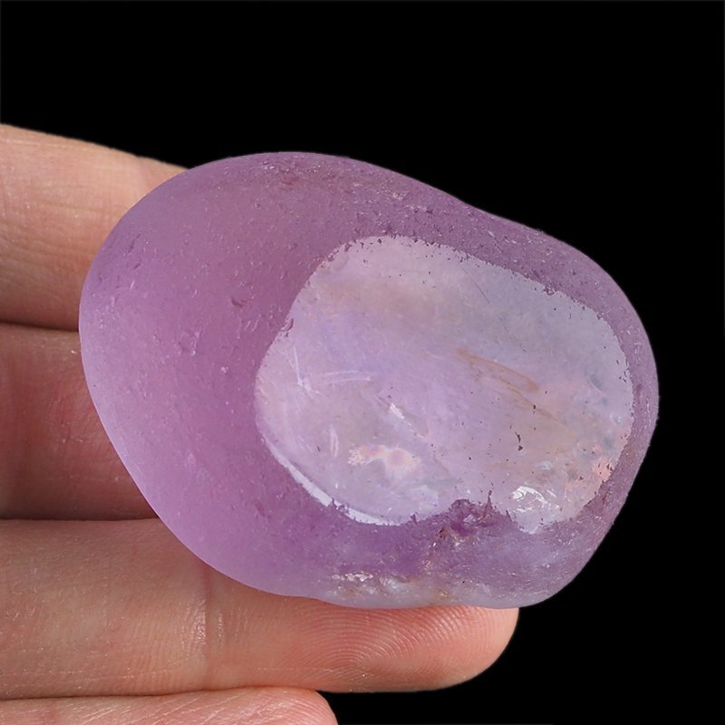 AMETYST - MATOWY OTOCZAK Z JEDNOSTRONNYM POLEREM - 47 mm