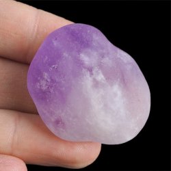 AMETYST - MATOWY OTOCZAK Z JEDNOSTRONNYM POLEREM - 40 mm