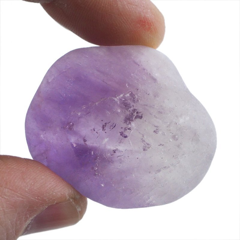 AMETYST - MATOWY OTOCZAK Z JEDNOSTRONNYM POLEREM - 40 mm