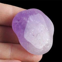 AMETYST - MATOWY OTOCZAK Z JEDNOSTRONNYM POLEREM - 40 mm