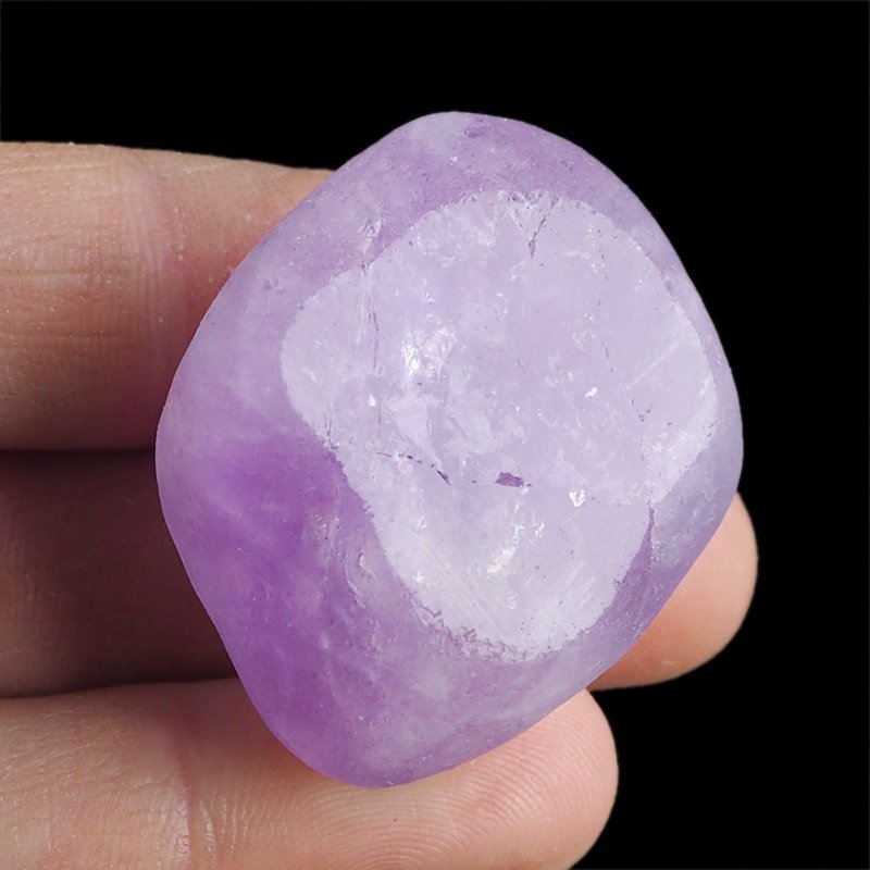 AMETYST - MATOWY OTOCZAK Z JEDNOSTRONNYM POLEREM - 38 mm