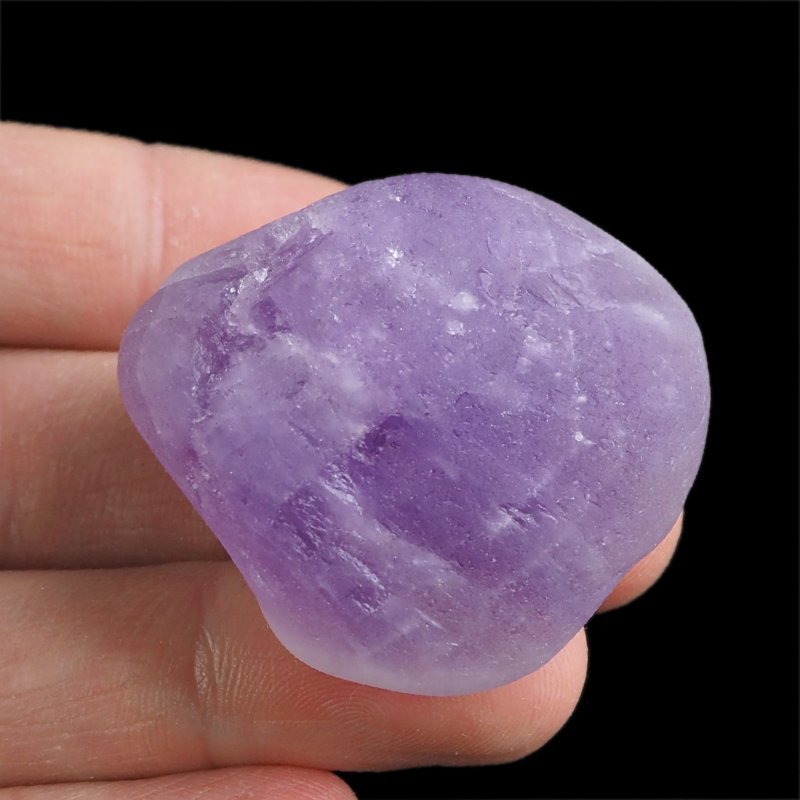 AMETYST - MATOWY OTOCZAK Z JEDNOSTRONNYM POLEREM - 40 mm