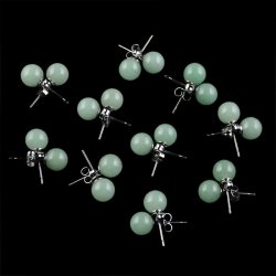 AWENTURYN ZIELONY - KOLCZYKI - KULKA - 8 mm