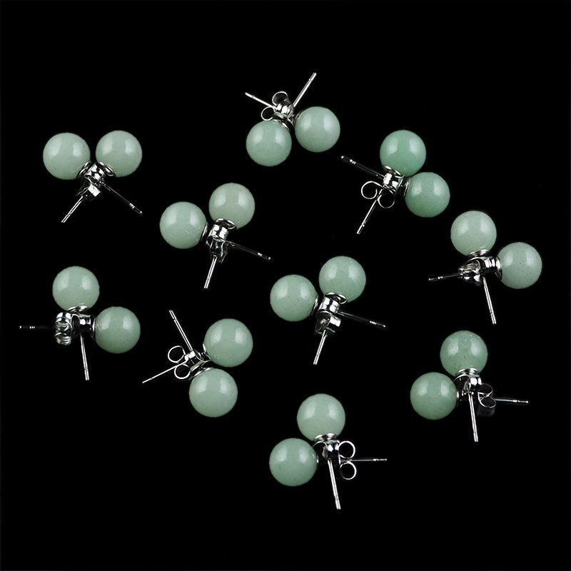 AWENTURYN ZIELONY - KOLCZYKI - KULKA - 8 mm