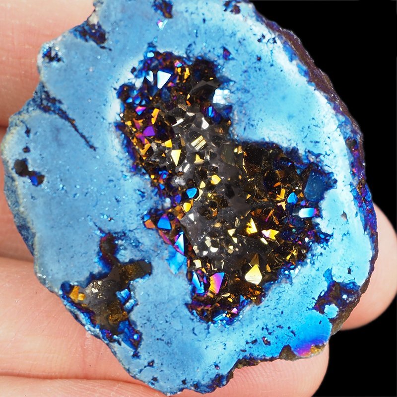 KRYSZTAŁ GÓRSKI - BLUE AURA - GEODA - 46 mm