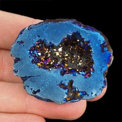 KRYSZTAŁ GÓRSKI - BLUE AURA - GEODA - 46 mm