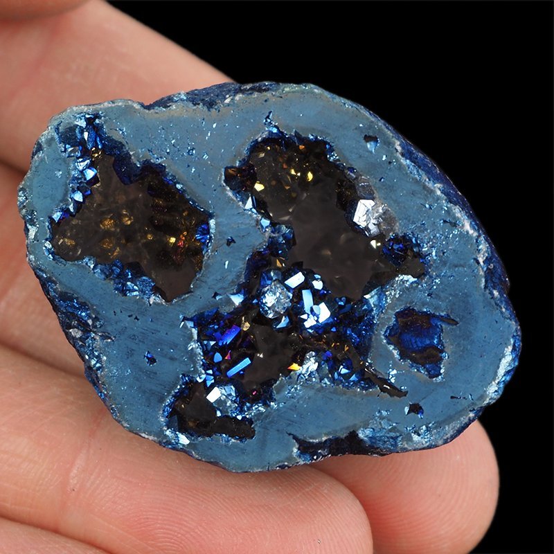 KRYSZTAŁ GÓRSKI - BLUE AURA - GEODA - 46 mm