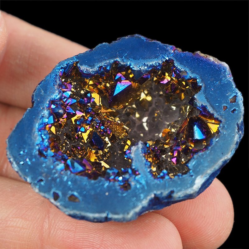 KRYSZTAŁ GÓRSKI - BLUE AURA - GEODA - 47 mm