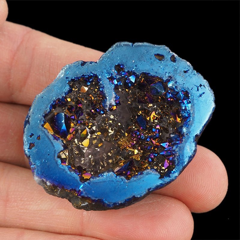 KRYSZTAŁ GÓRSKI - BLUE AURA - GEODA - 47 mm