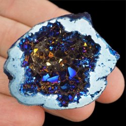 KRYSZTAŁ GÓRSKI - BLUE AURA - GEODA - 46 mm