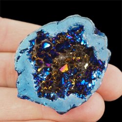 KRYSZTAŁ GÓRSKI - BLUE AURA - GEODA - 46 mm