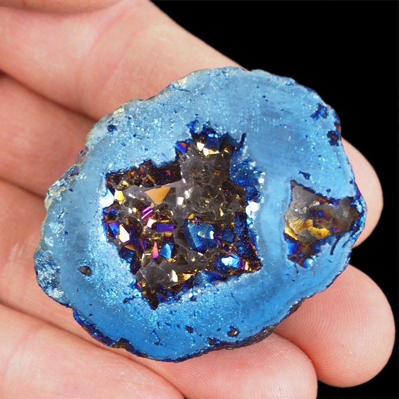 KRYSZTAŁ GÓRSKI - BLUE AURA - GEODA - 48 mm