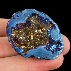 KRYSZTAŁ GÓRSKI - BLUE AURA - GEODA - 42 mm