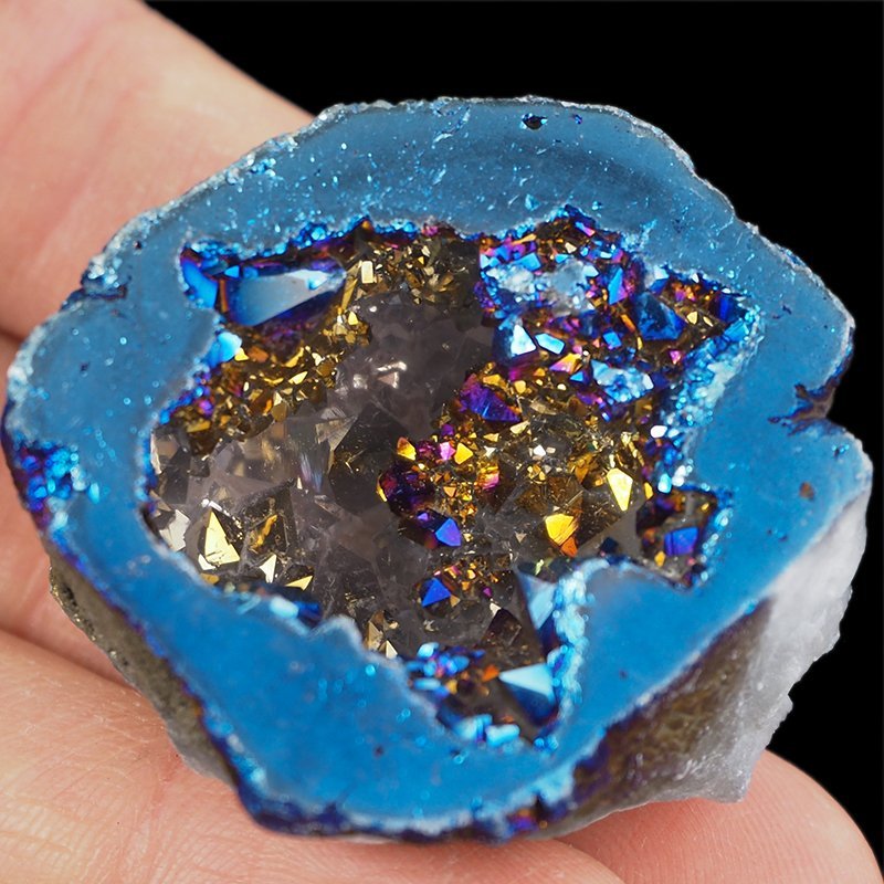 KRYSZTAŁ GÓRSKI - BLUE AURA - GEODA - 43 mm