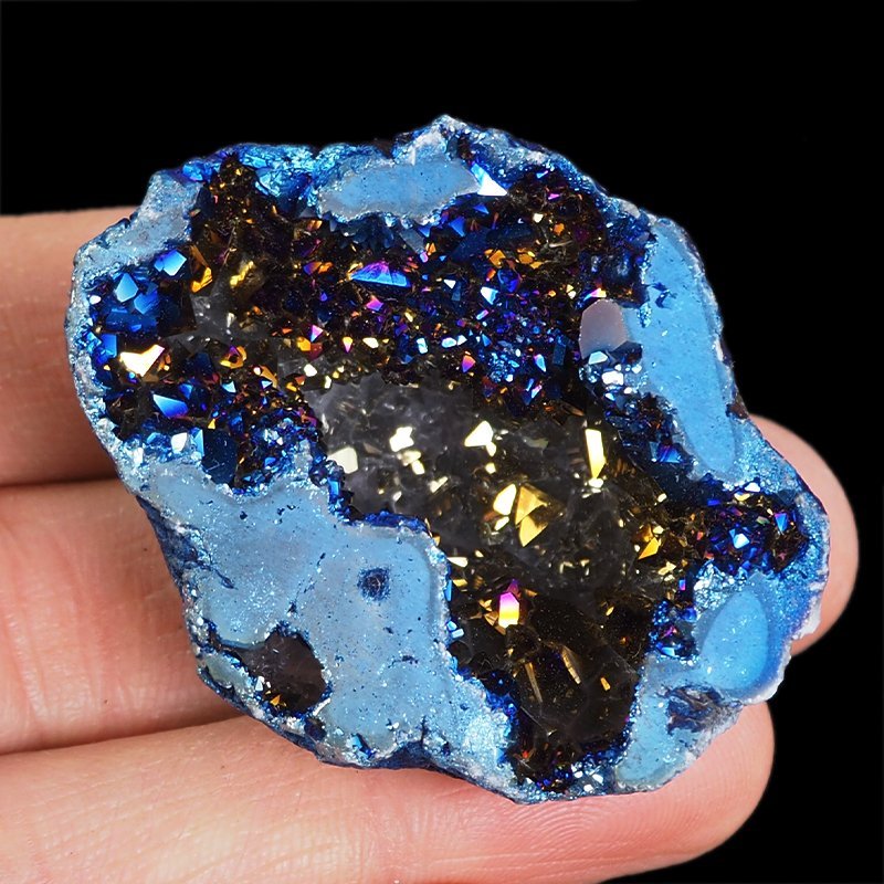 KRYSZTAŁ GÓRSKI - BLUE AURA - GEODA - 48 mm