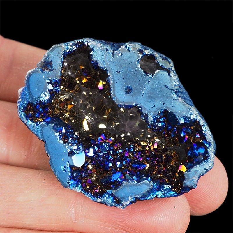 KRYSZTAŁ GÓRSKI - BLUE AURA - GEODA - 48 mm