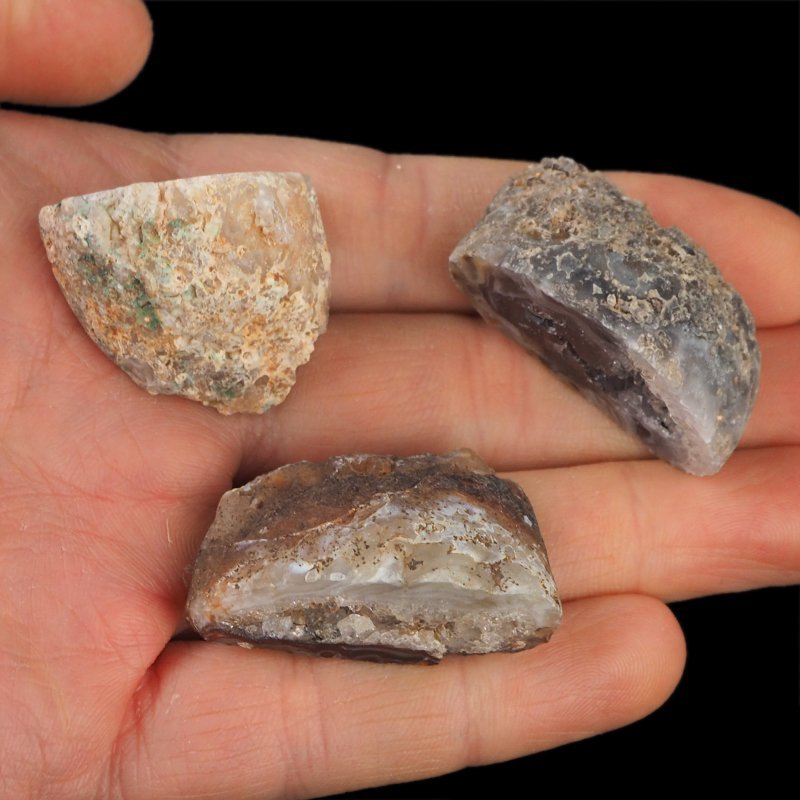 AGAT - ZESTAW TRZECH GEODEK - 32-39 mm  - BRAZYLIA