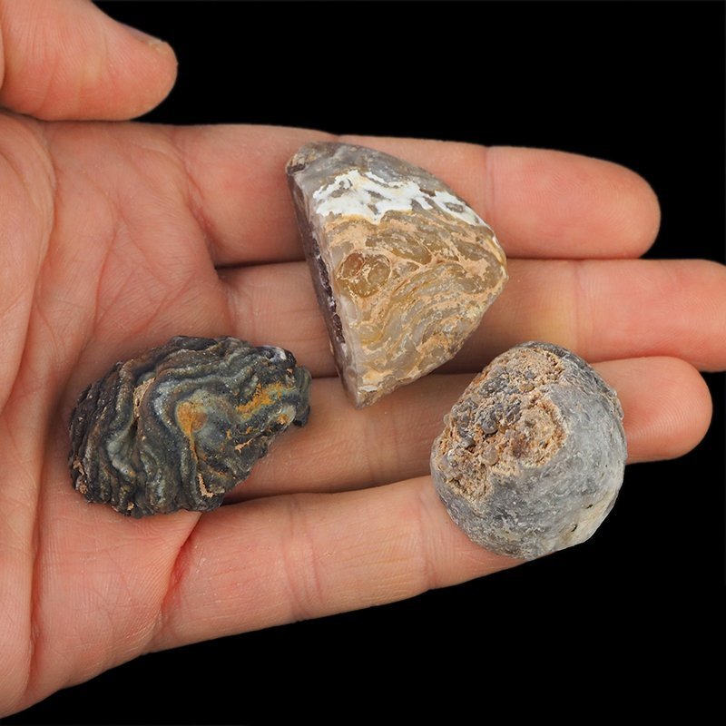 AGAT - ZESTAW TRZECH GEODEK - 32-40 mm  - BRAZYLIA