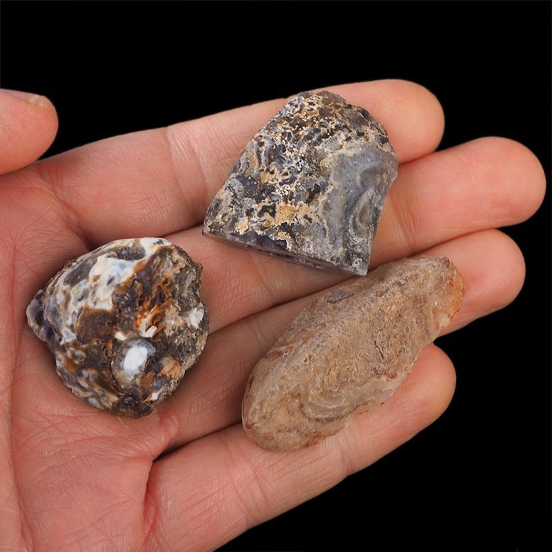 AGAT - ZESTAW TRZECH GEODEK - 30-46 mm  - BRAZYLIA