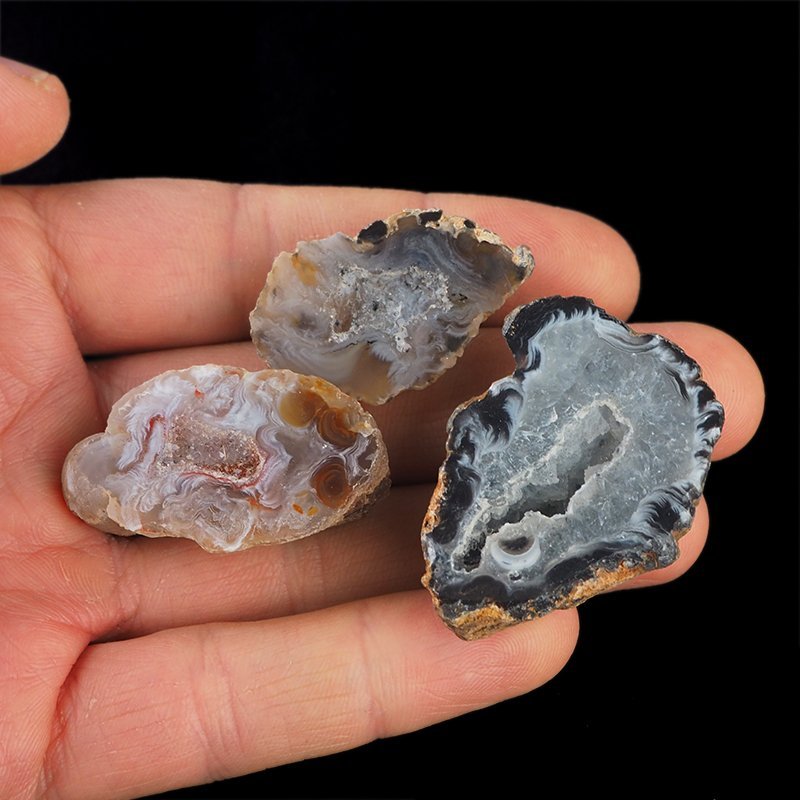 AGAT - ZESTAW TRZECH GEODEK - 34-41 mm  - BRAZYLIA