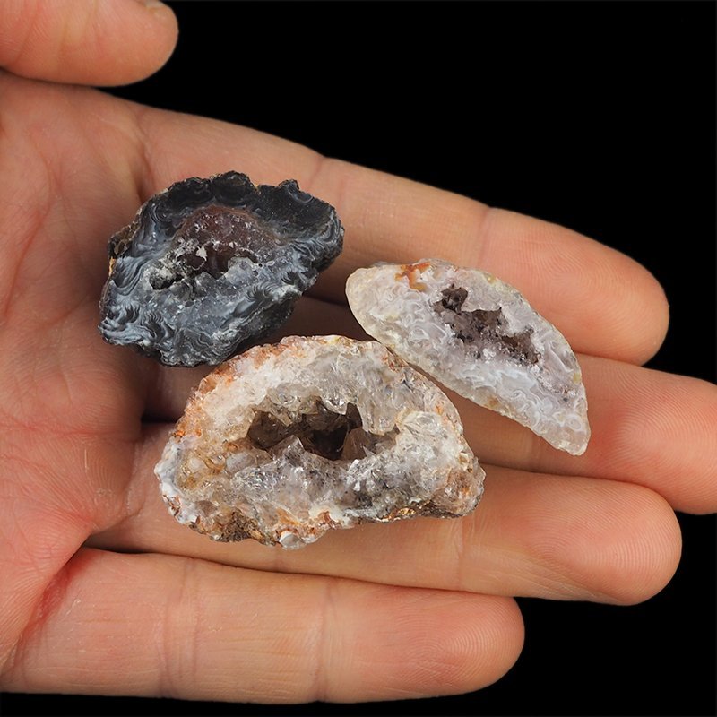 AGAT - ZESTAW TRZECH GEODEK - 33-39 mm  - BRAZYLIA