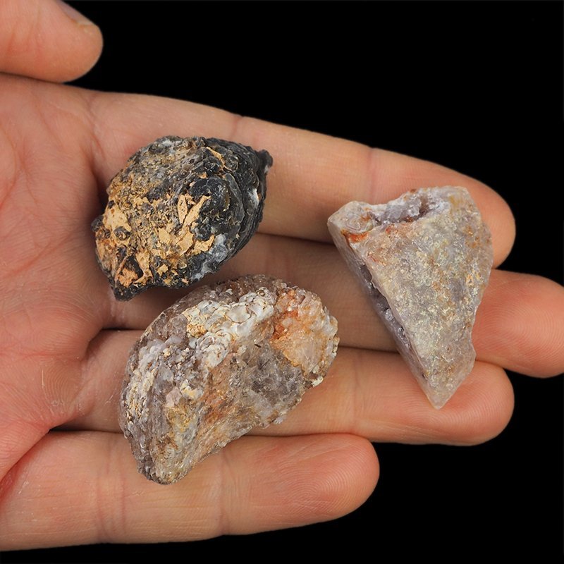 AGAT - ZESTAW TRZECH GEODEK - 33-39 mm  - BRAZYLIA