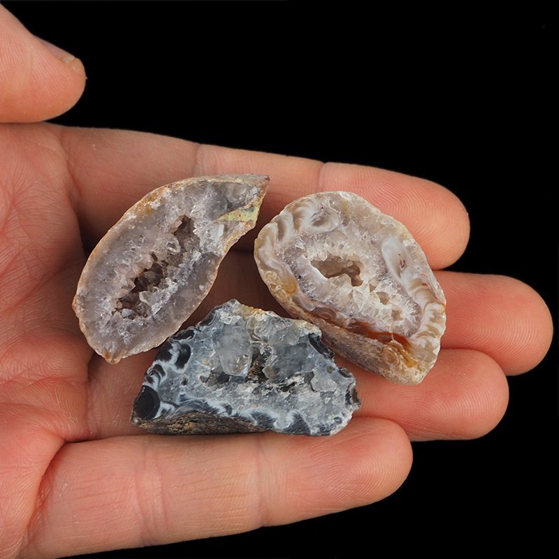 AGAT - ZESTAW TRZECH GEODEK - 36-40 mm  - BRAZYLIA